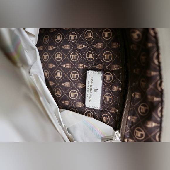 NWT London Fog Ivory Corduroy Tote Crossbody Strap - Picture 8 of 9